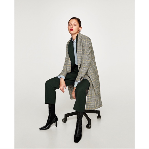 ZARA Checked wool coat - Picture 4 of 12